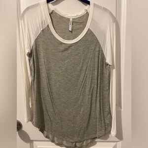 Long sleeve size small grey with white sleeves